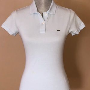 LACOSTE Polo Shirt, Baby Blue, Size S-XS